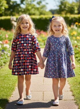 NEW smiling button Toddler Girls Red Blue Winnie Dress Size 12-18 Months